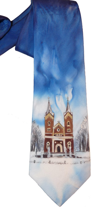 Pasūti arī savu mīļāko objektu uz kaklasaites Baznīca ziemā