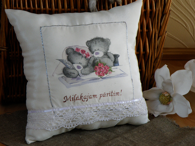 Personalized pillow Teddy Wedding