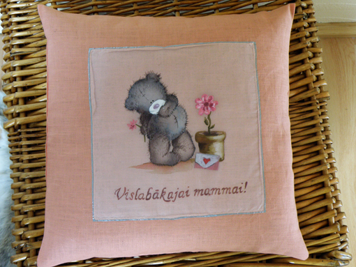 Personalized pillow Teddy for mom